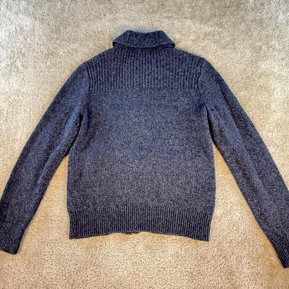 Banana Republic Military Shawl Collar Knit Wool Cardigan Sweater Sz S Gray F574 - Picture 2 of 8